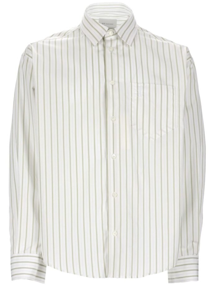 AMI PARIS CAMICIA IN COTONE A RIGHE