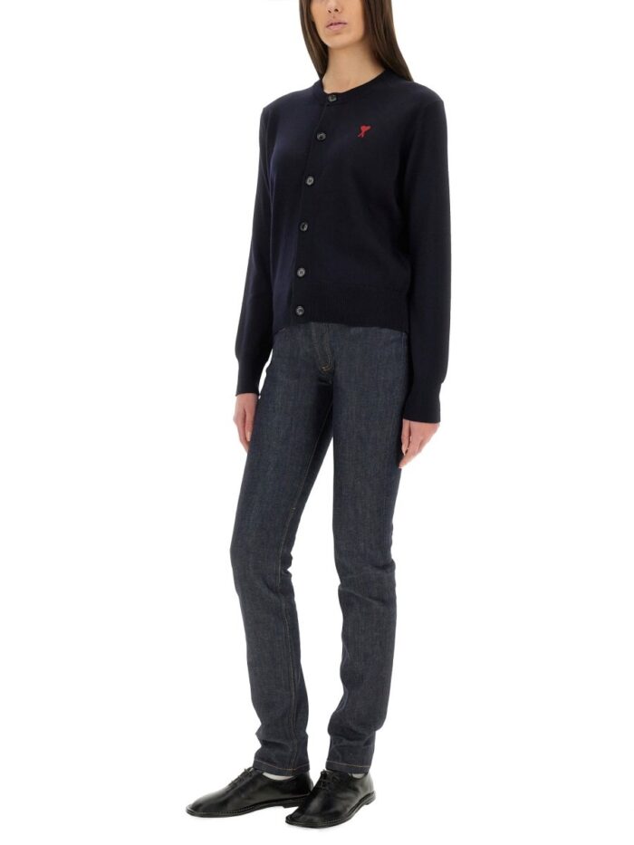 AMI PARIS CARDIGAN WITH LOGO