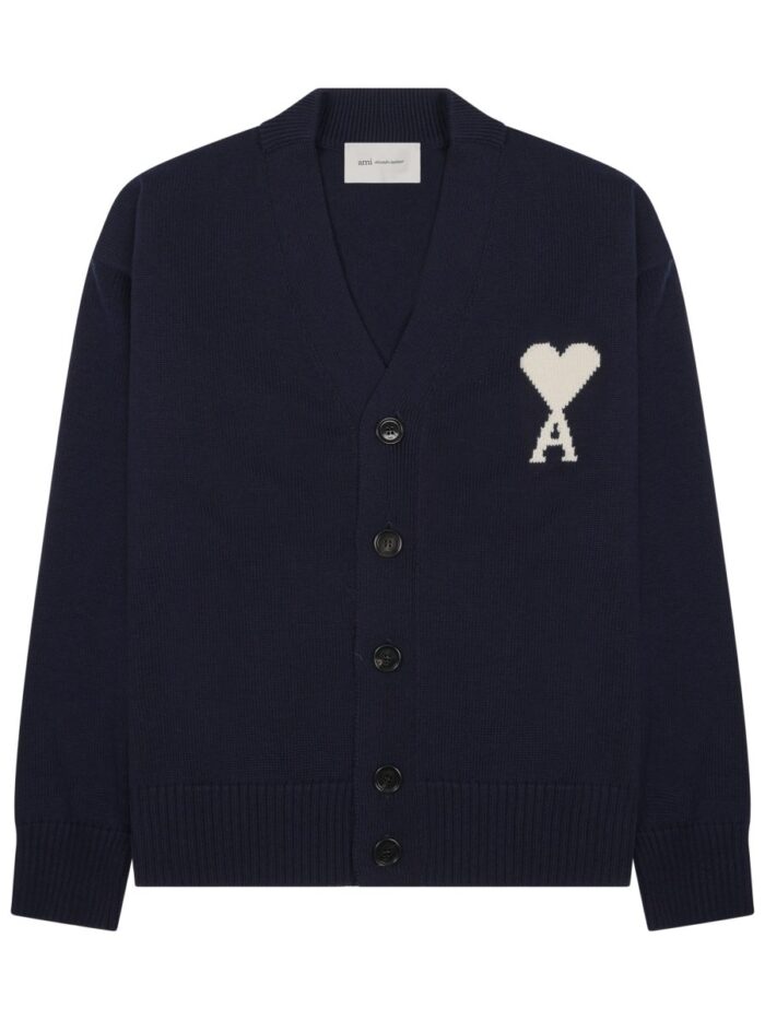 AMI PARIS CARDIGAN WITH LOGO