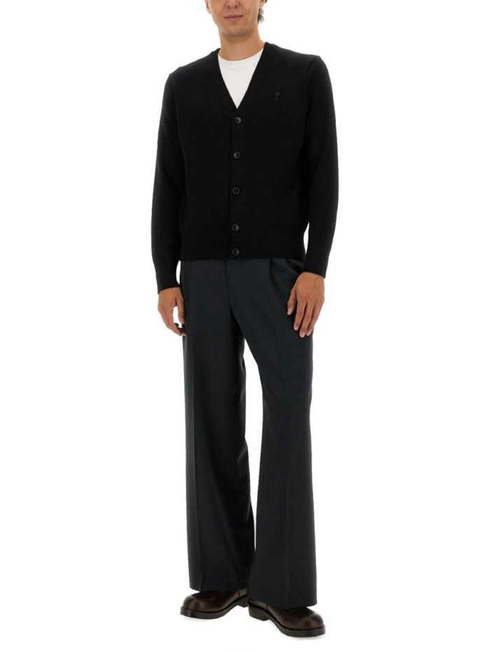 AMI PARIS CARDIGAN WITH LOGO