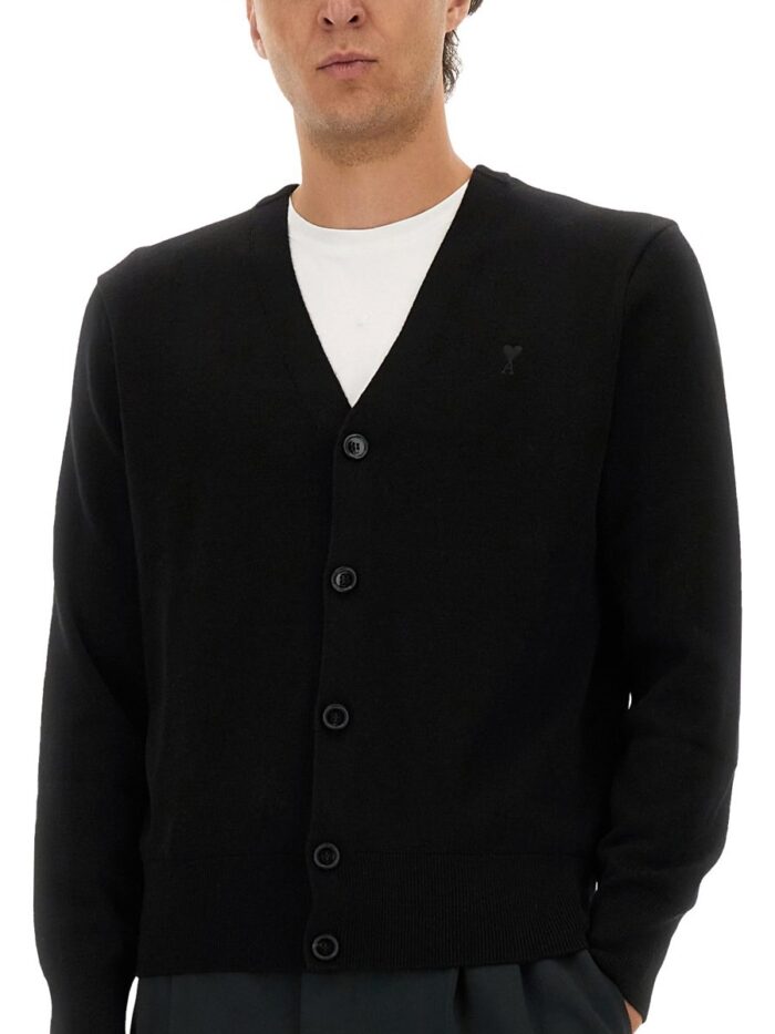 AMI PARIS CARDIGAN WITH LOGO