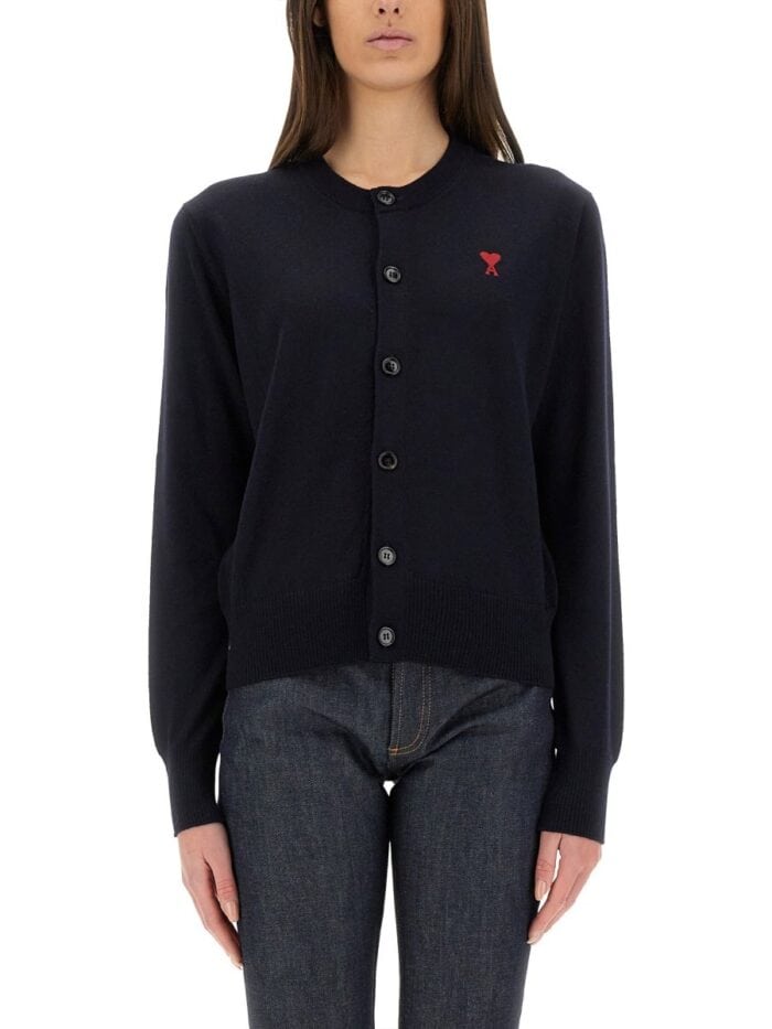 AMI PARIS CARDIGAN WITH LOGO