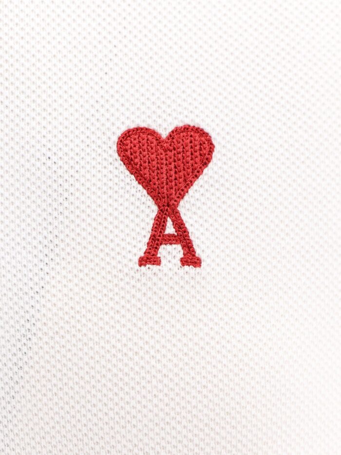 AMI PARIS Cotton Polo Shirt With Iconic Embroidery