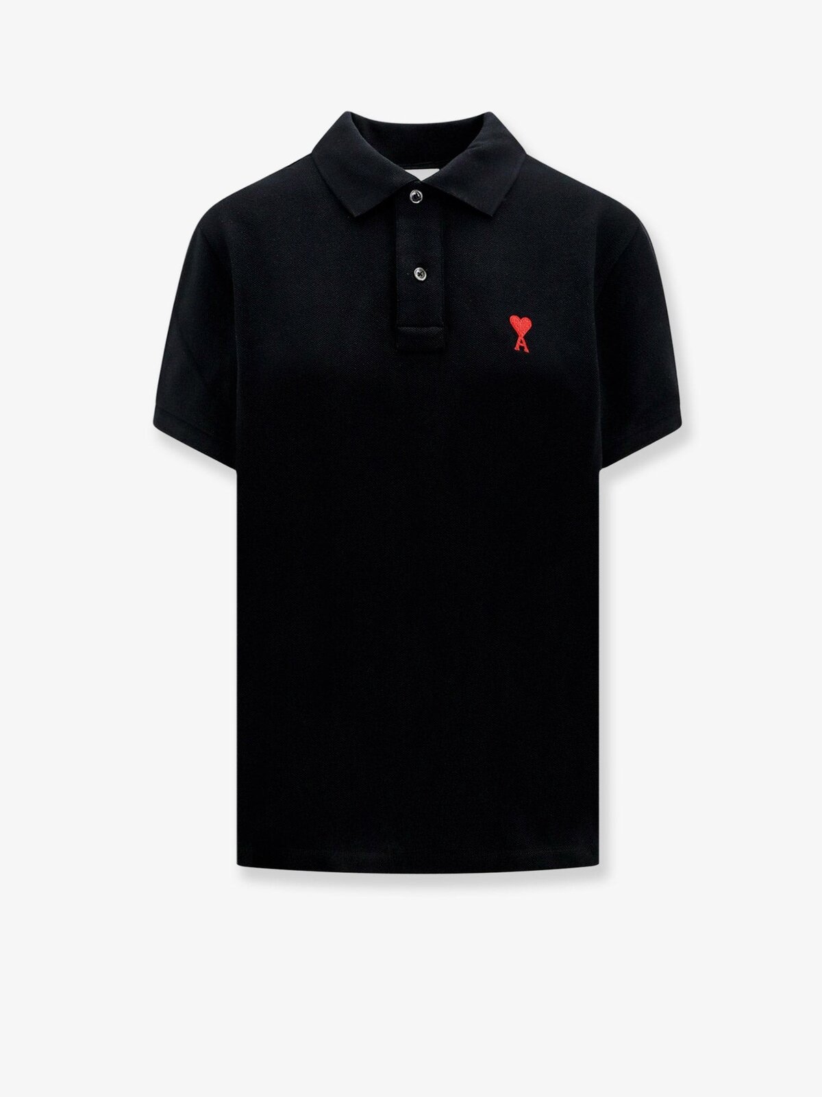 AMI PARIS Cotton Polo Shirt With Iconic Embroidery