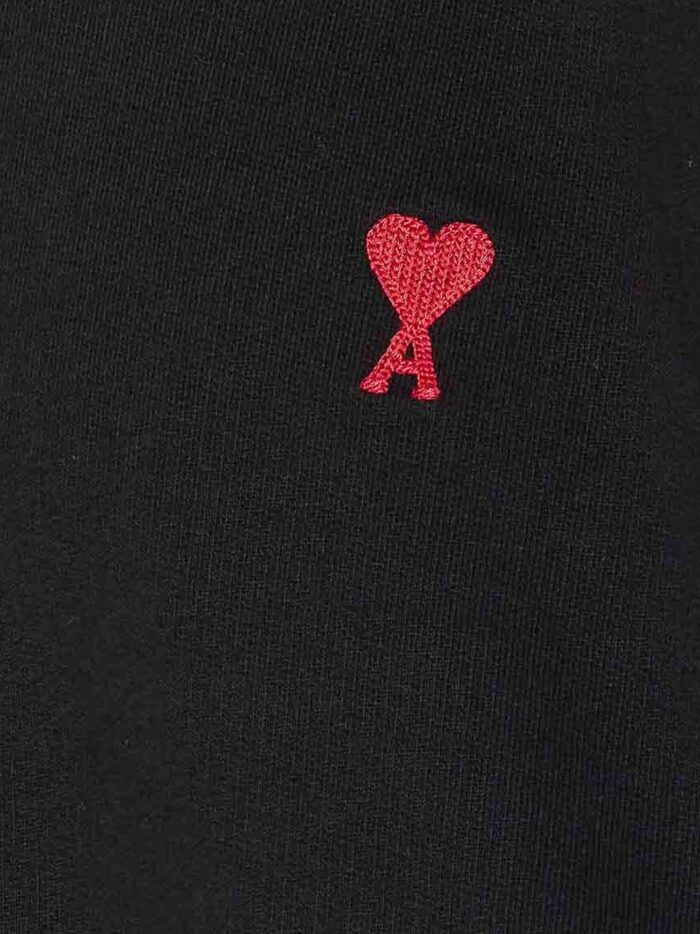 AMI PARIS Cotton Sweatshirt With Iconic Embroidery