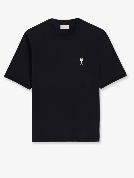 AMI PARIS Cotton T-shirt With Contrasting Embroidery
