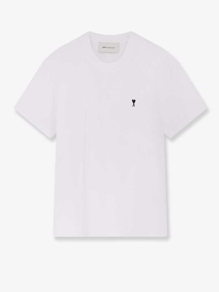 ami paris cotton t shirt with contrasting embroidery AMI PARIS Cotton T-shirt With Contrasting Embroidery