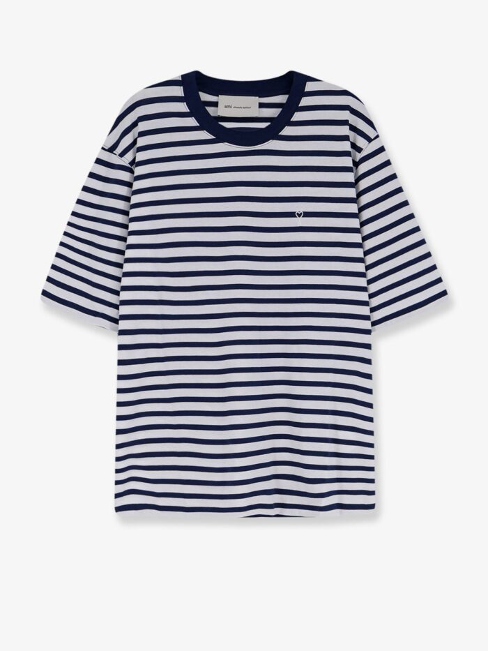 AMI PARIS Cotton T-shirt With Embroidered Logo On The Front