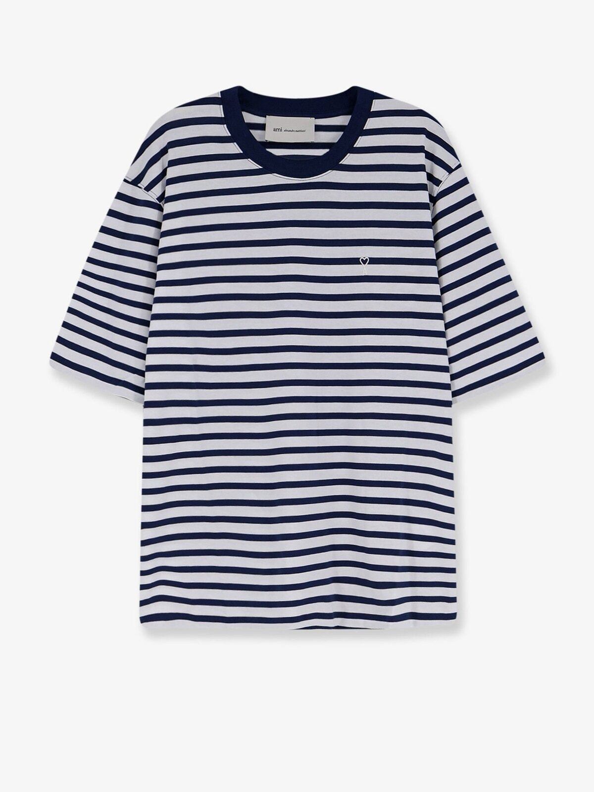 AMI PARIS Cotton T-shirt With Embroidered Logo On The Front