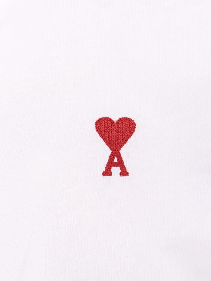 AMI PARIS Cotton T-shirt With Iconic Embroidery