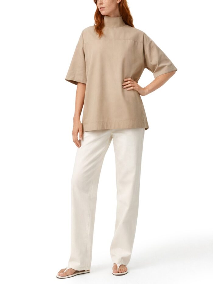 AMI PARIS COTTON TOP WITH RAISED COLLAR