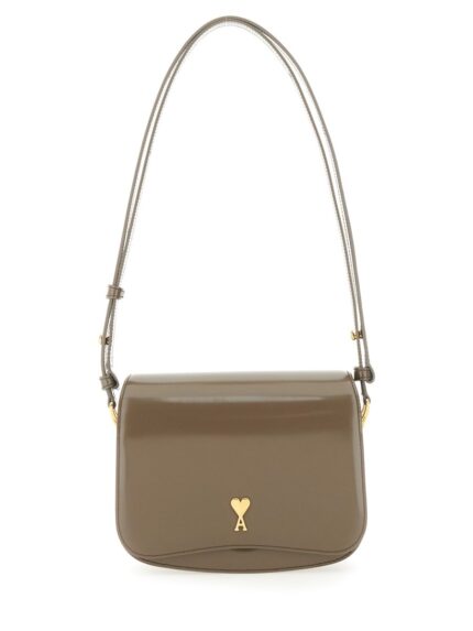 AMI PARIS LEATHER BAG WITH LOGO