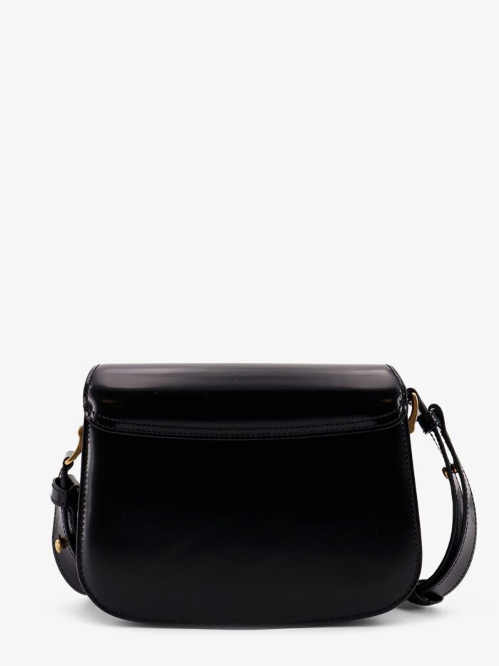 AMI PARIS Leather Shoulder Bag With Logo Monogram