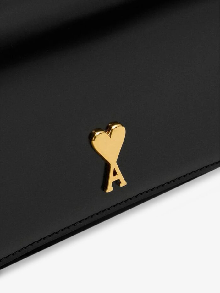 AMI PARIS Leather Shoulder Bag With Logo On The Front