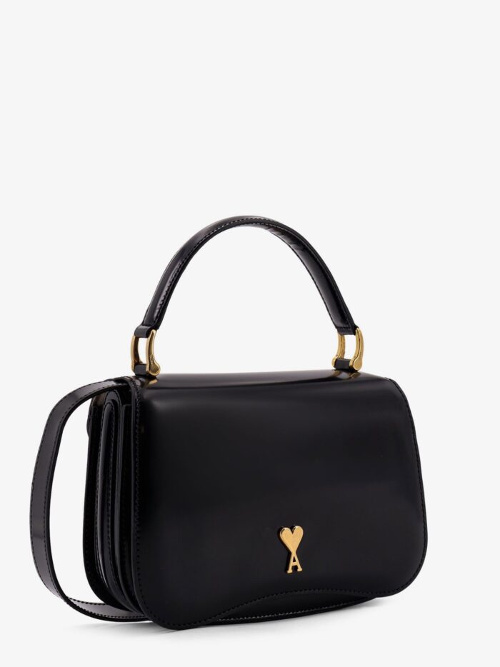AMI PARIS Leather Shoulder Bag With Monogram Logo