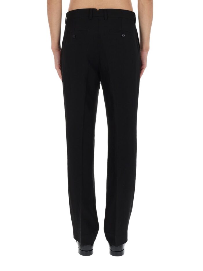 AMI PARIS LINEN BLEND STRAIGHT PANTS