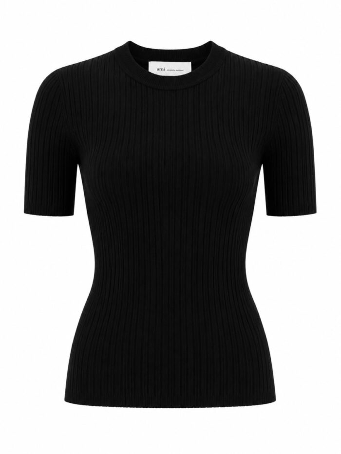 ami paris maglia in viscosa a coste AMI PARIS MAGLIA IN VISCOSA A COSTE
