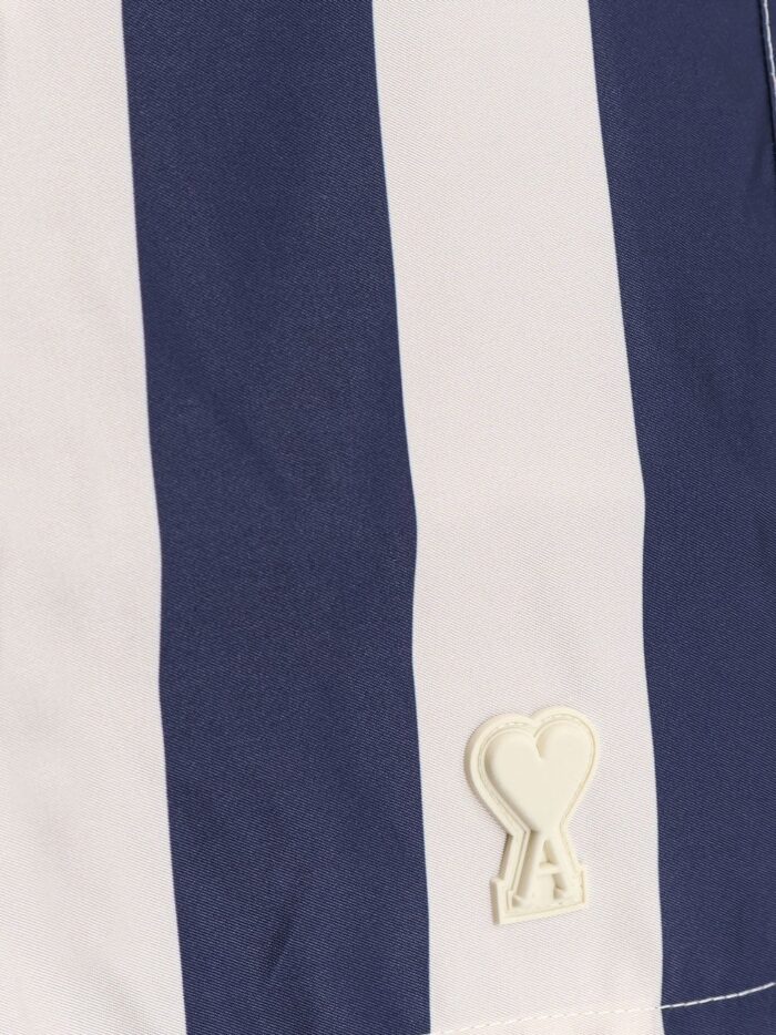 AMI PARIS Nylon Swim Shorts With Striped Pattern
