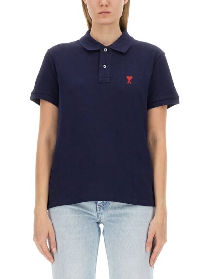 AMI PARIS ORGANIC COTTON POLO SHIRT