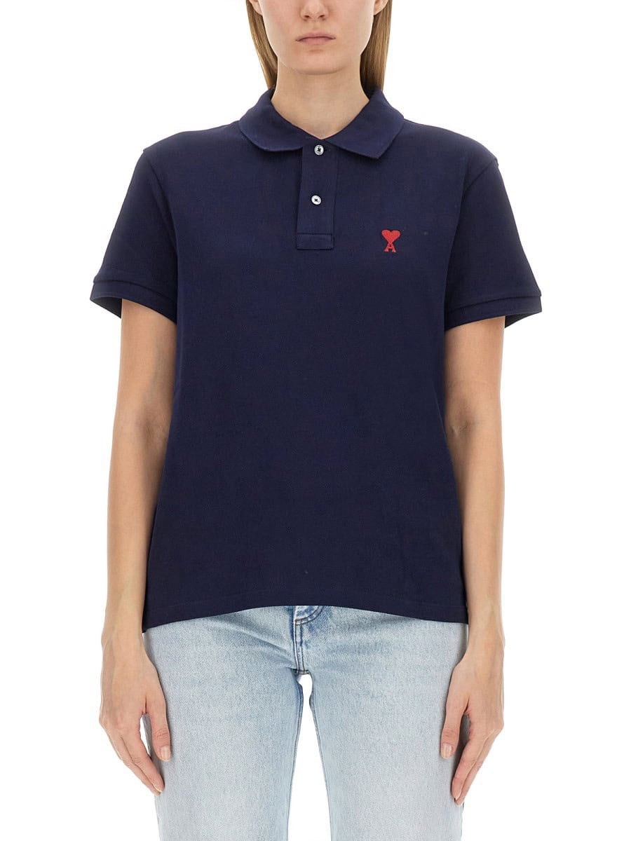 AMI PARIS ORGANIC COTTON POLO SHIRT