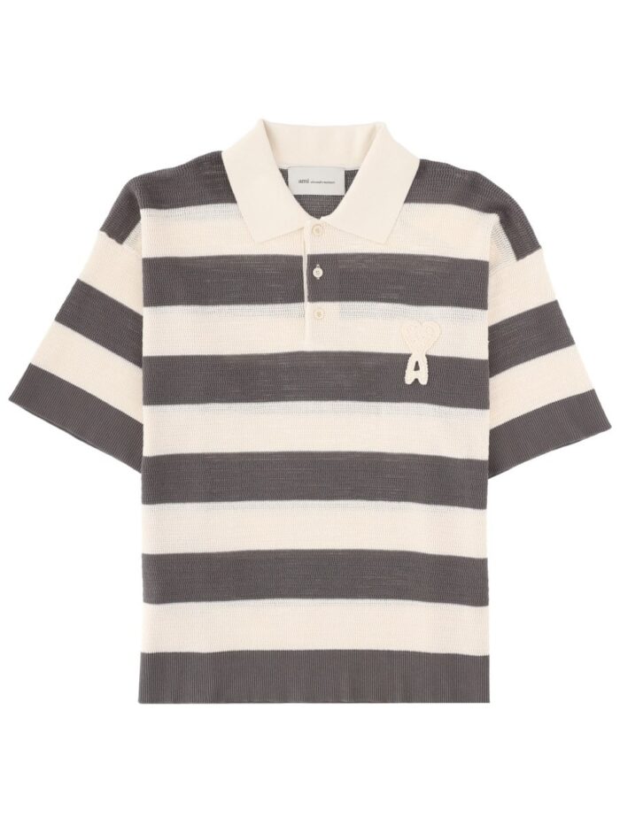 ami paris polo con patch logo AMI PARIS POLO CON PATCH LOGO