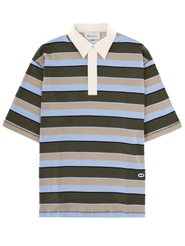 AMI PARIS POLO IN COTONE CON LOGO