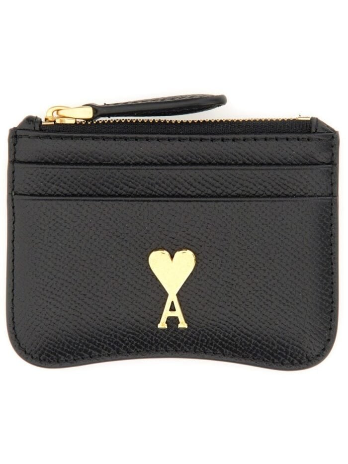 AMI PARIS PORTACARTE CON ZIP "AMI DE COEUR"