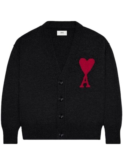 AMI PARIS Red Adc Cardigan