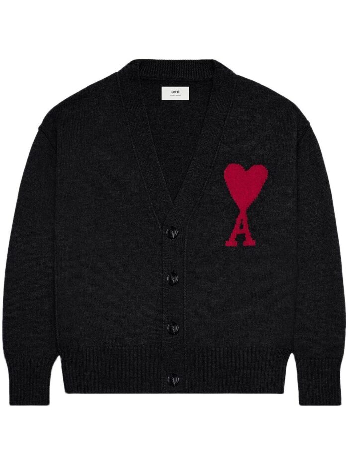 AMI PARIS Red Adc Cardigan