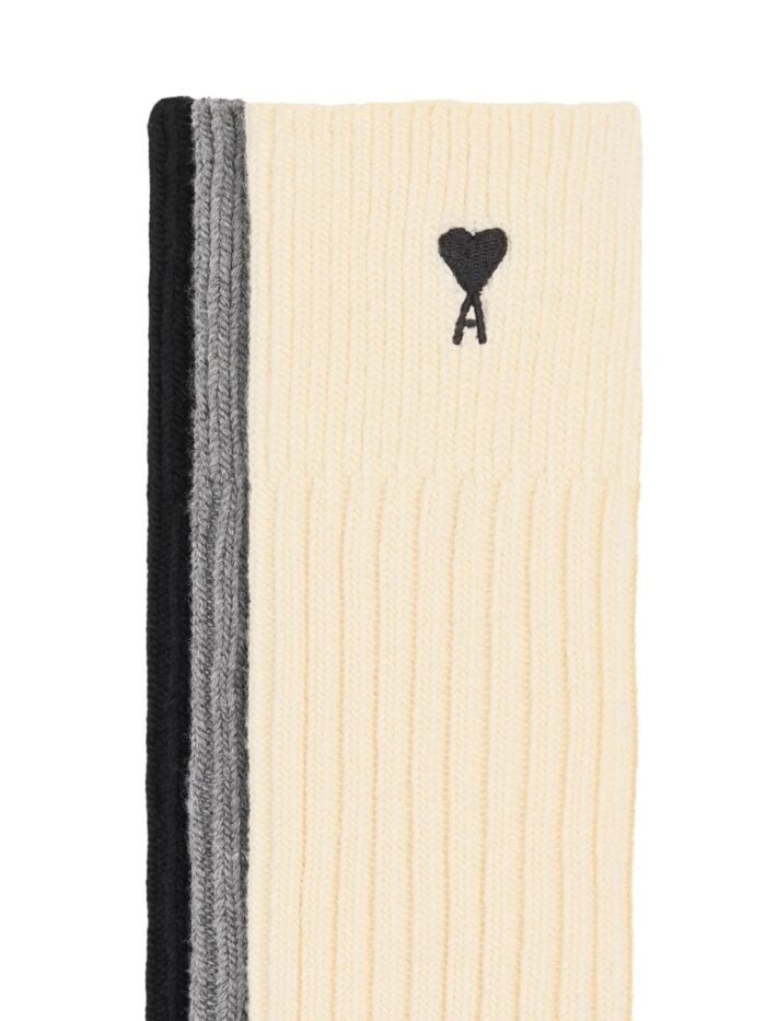 AMI PARIS SET OF THREE PAIRS OF "AMI DE COEUR" SOCKS