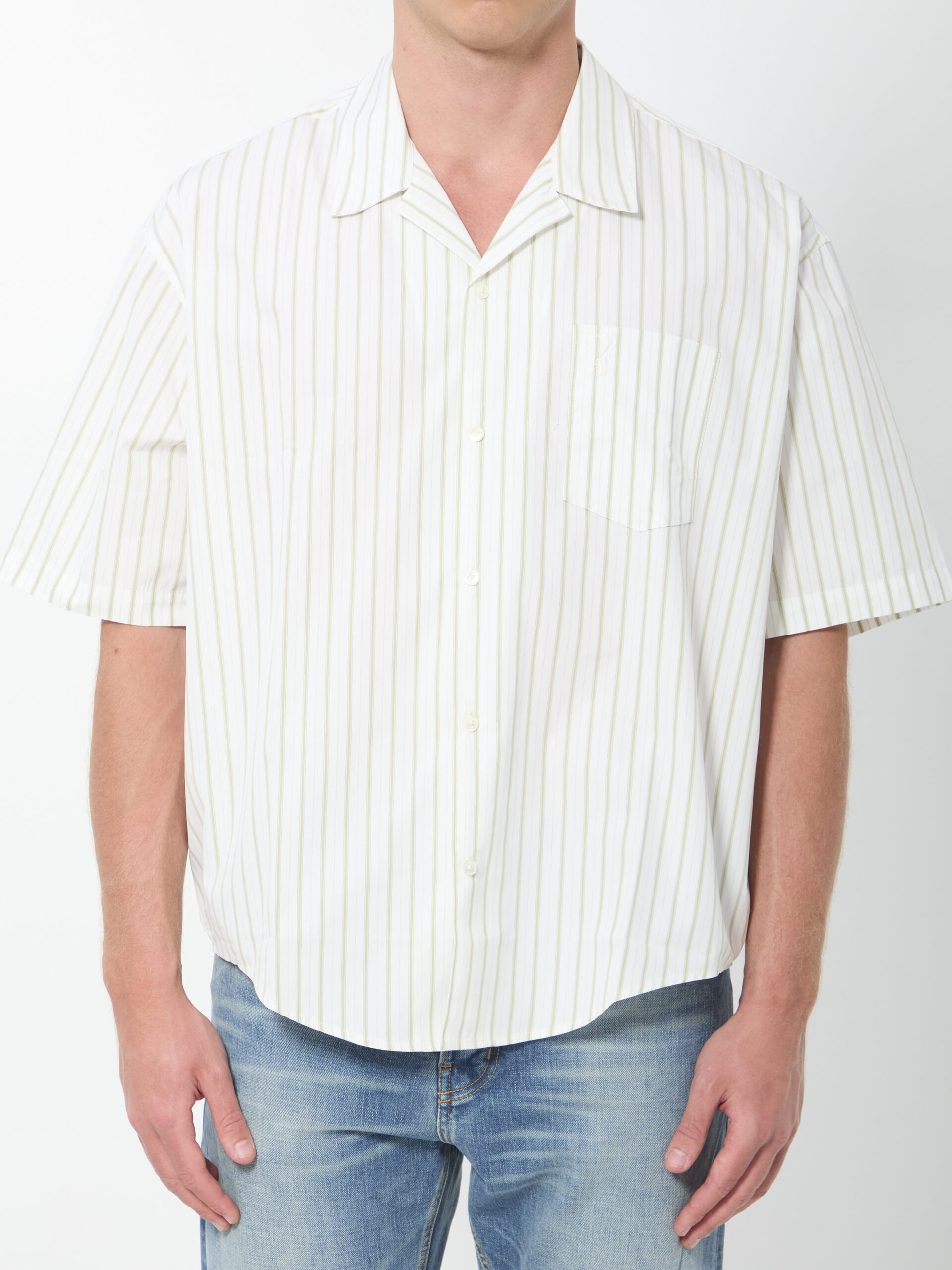 Ami Paris Striped boxy shirt