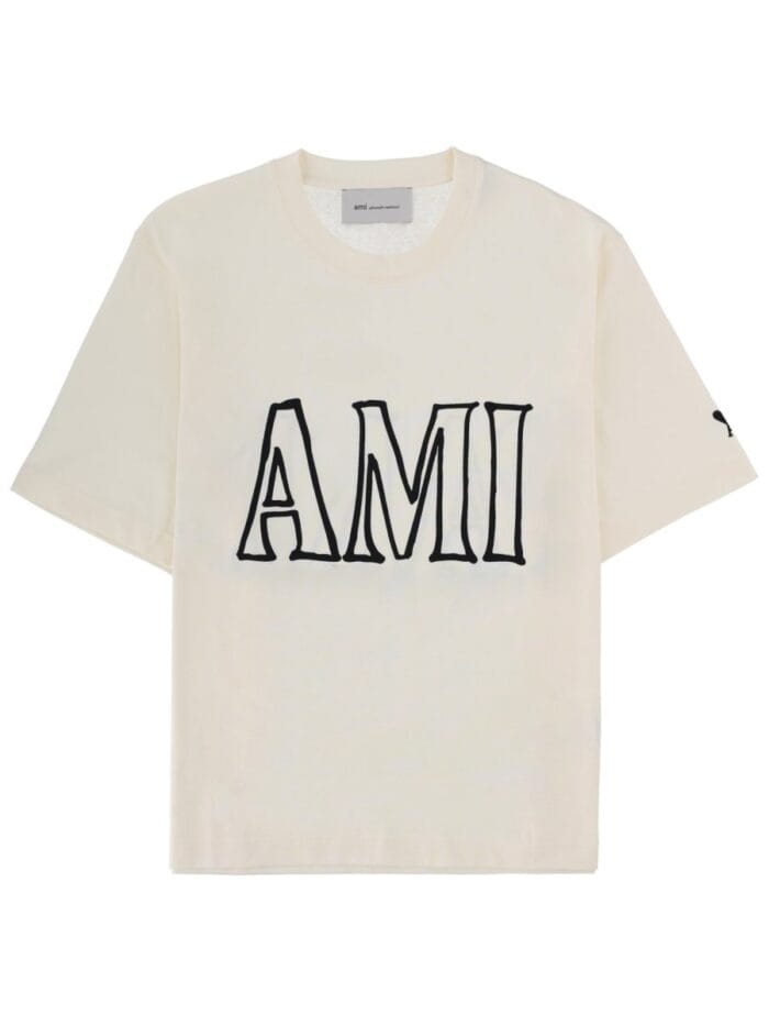 ami paris t shirt with logo AMI PARIS T-SHIRT WITH LOGO