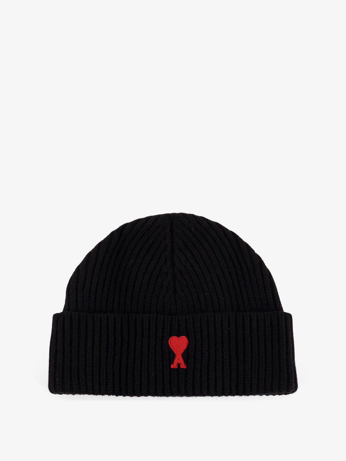 AMI PARIS Virgin Wool Hat With Embroidered Logo On The Front