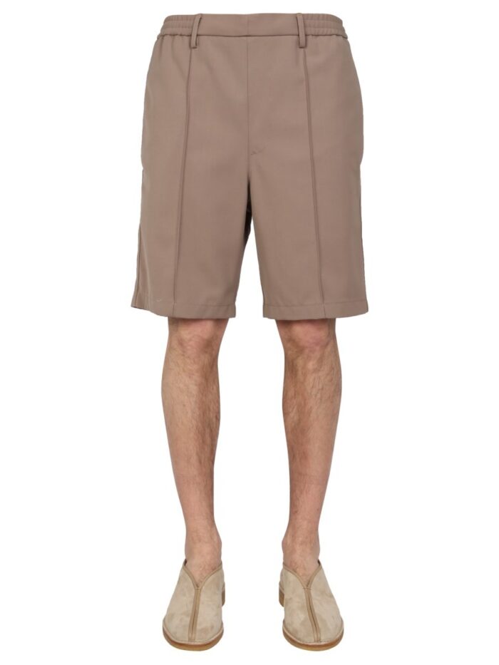 AMI PARIS WOOL BLEND BERMUDA SHORTS