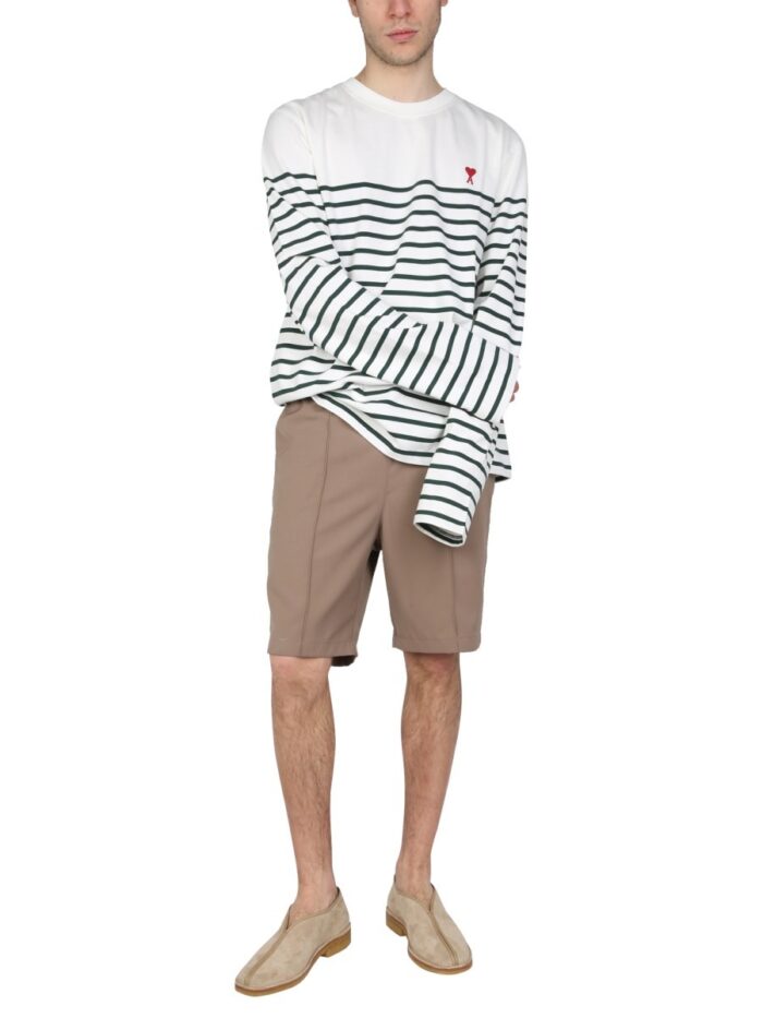 AMI PARIS WOOL BLEND BERMUDA SHORTS