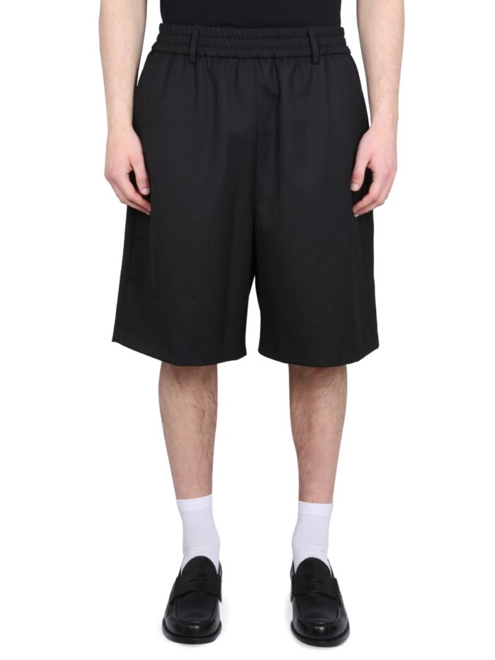 AMI PARIS WOOL BLEND BERMUDA SHORTS