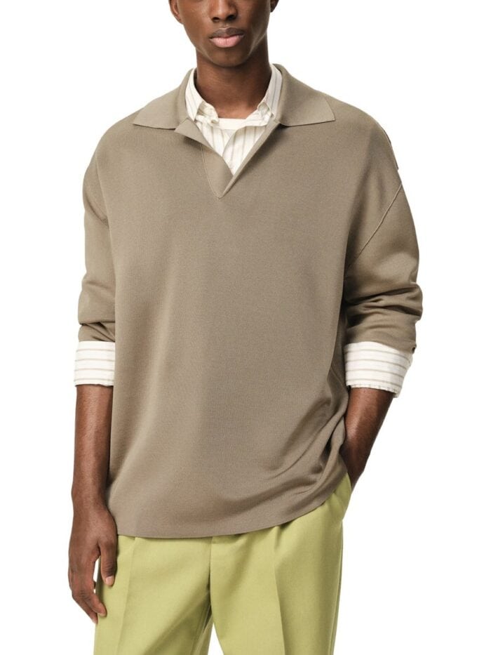 AMI PARIS WOOL BLEND POLO SHIRT