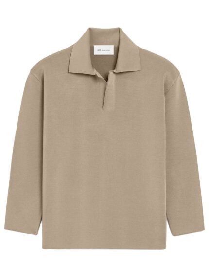 AMI PARIS WOOL BLEND POLO SHIRT