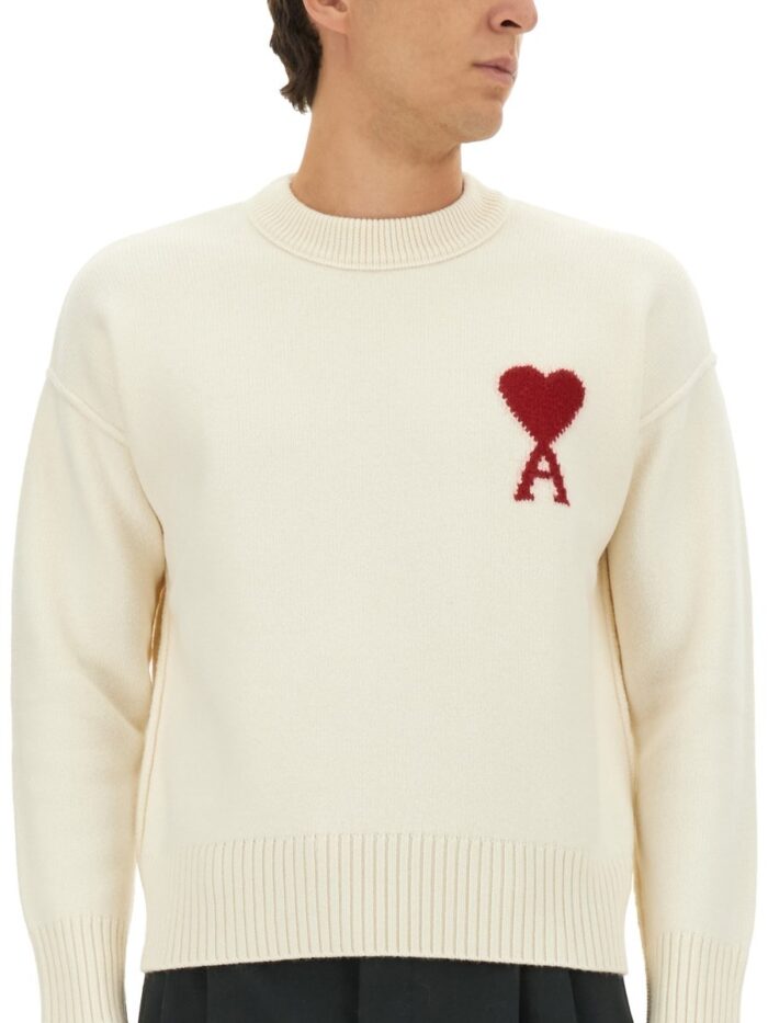 AMI PARIS WOOL LOGO SWEATER