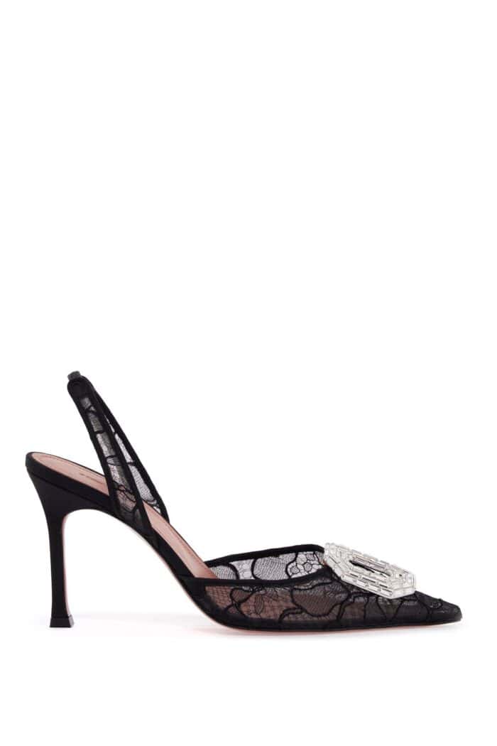 AMINA MUADDI Camelia Lace Slingback Pumps