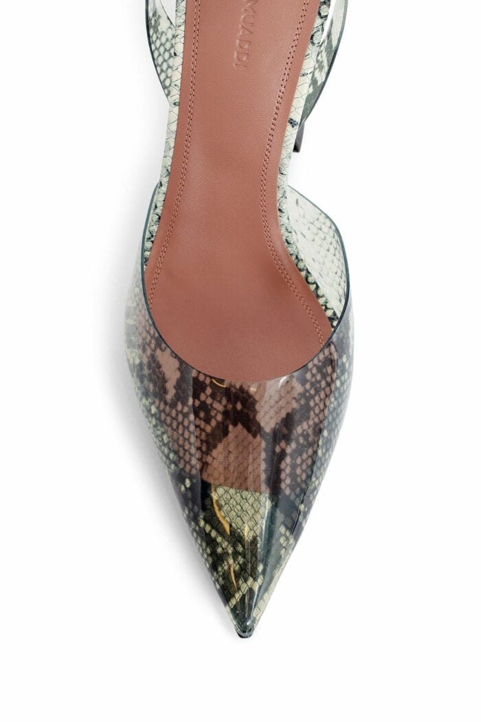 amina muaddi holli glass snake printed pvc slingback pumps AMINA MUADDI Holli Glass Snake Printed Pvc Slingback Pumps