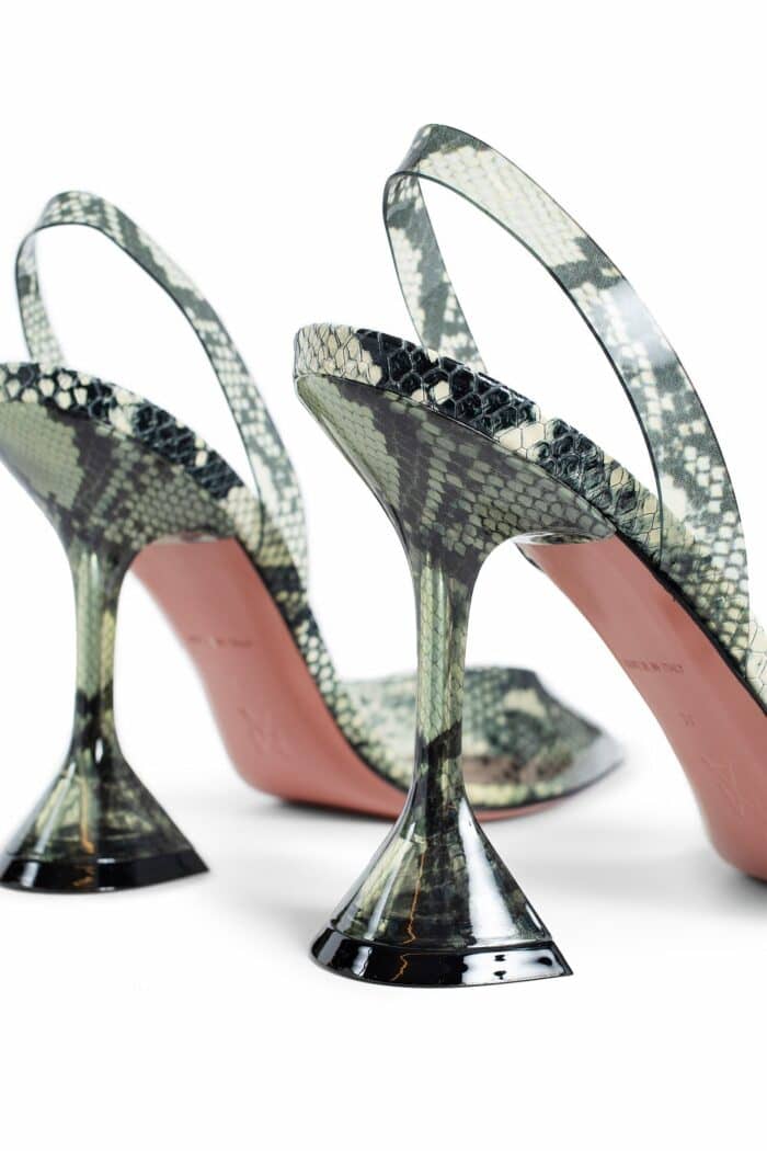 amina muaddi holli glass snake printed pvc slingback pumps AMINA MUADDI Holli Glass Snake Printed Pvc Slingback Pumps