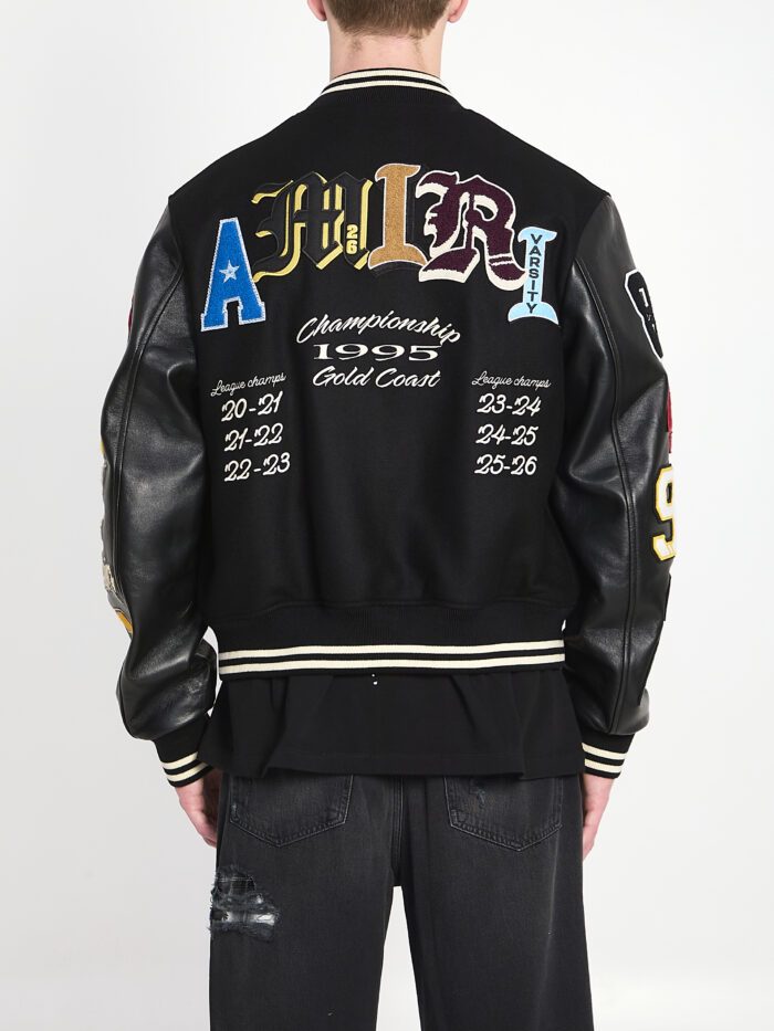 Amiri Varsity patch bomber jacket