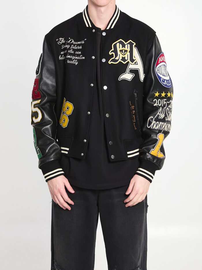 Amiri Varsity patch bomber jacket
