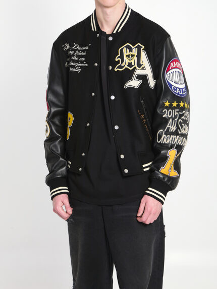 Amiri Varsity patch bomber jacket