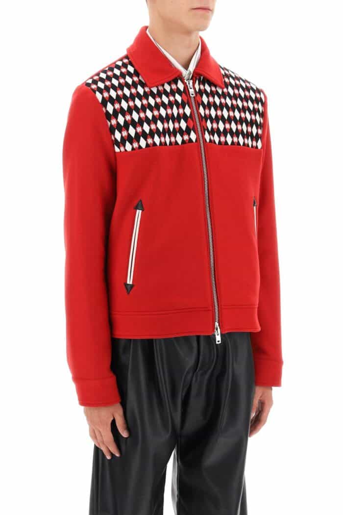 Amiri Wool Blouson Jacket With Embroidered Yoke Amiri Wool Blouson Jacket With Embroidered Yoke