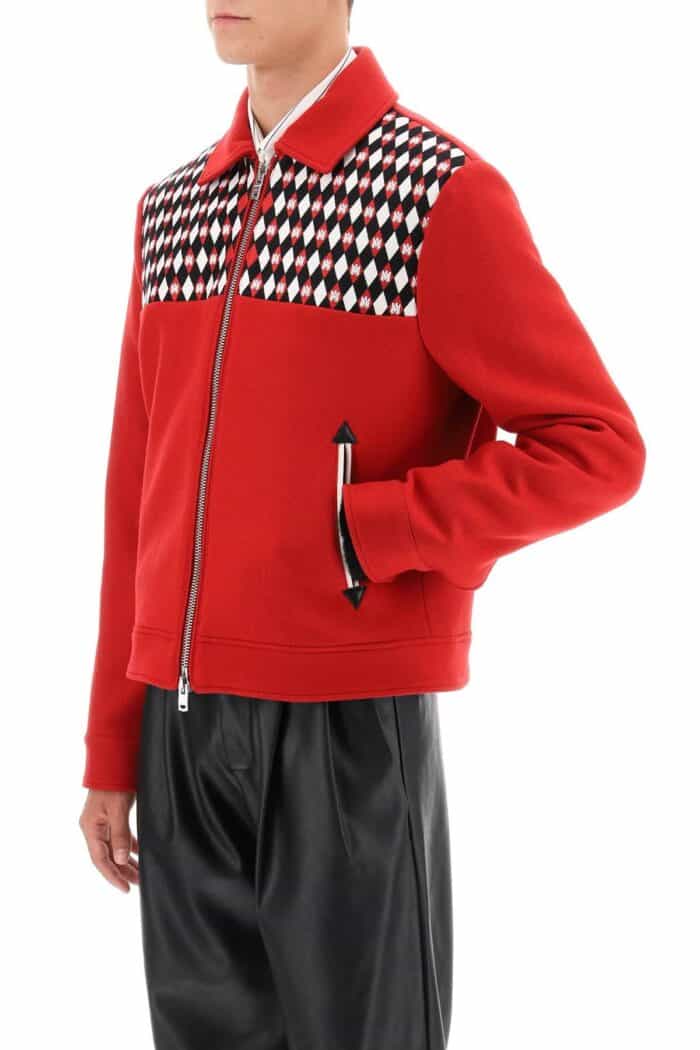 Amiri Wool Blouson Jacket With Embroidered Yoke Amiri Wool Blouson Jacket With Embroidered Yoke