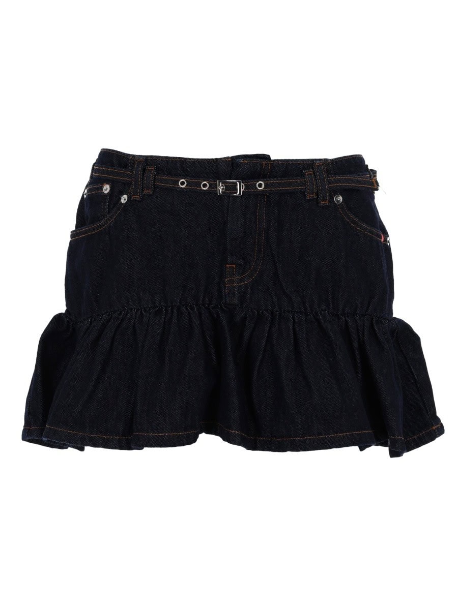 AMISH DENIM MINISKIRT WITH BELT