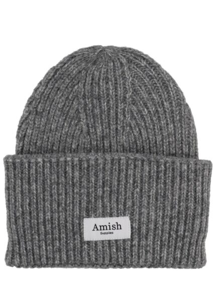 AMISH RIBBED BEANIE WITH LOGO