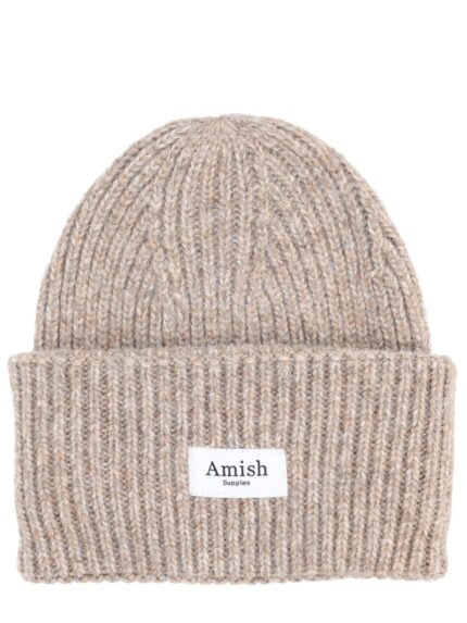 AMISH RIBBED BEANIE WITH LOGO